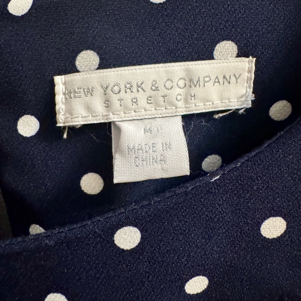 New York & Company Navy and White Polka Dot Jumpsuit - Picture 2 of 2